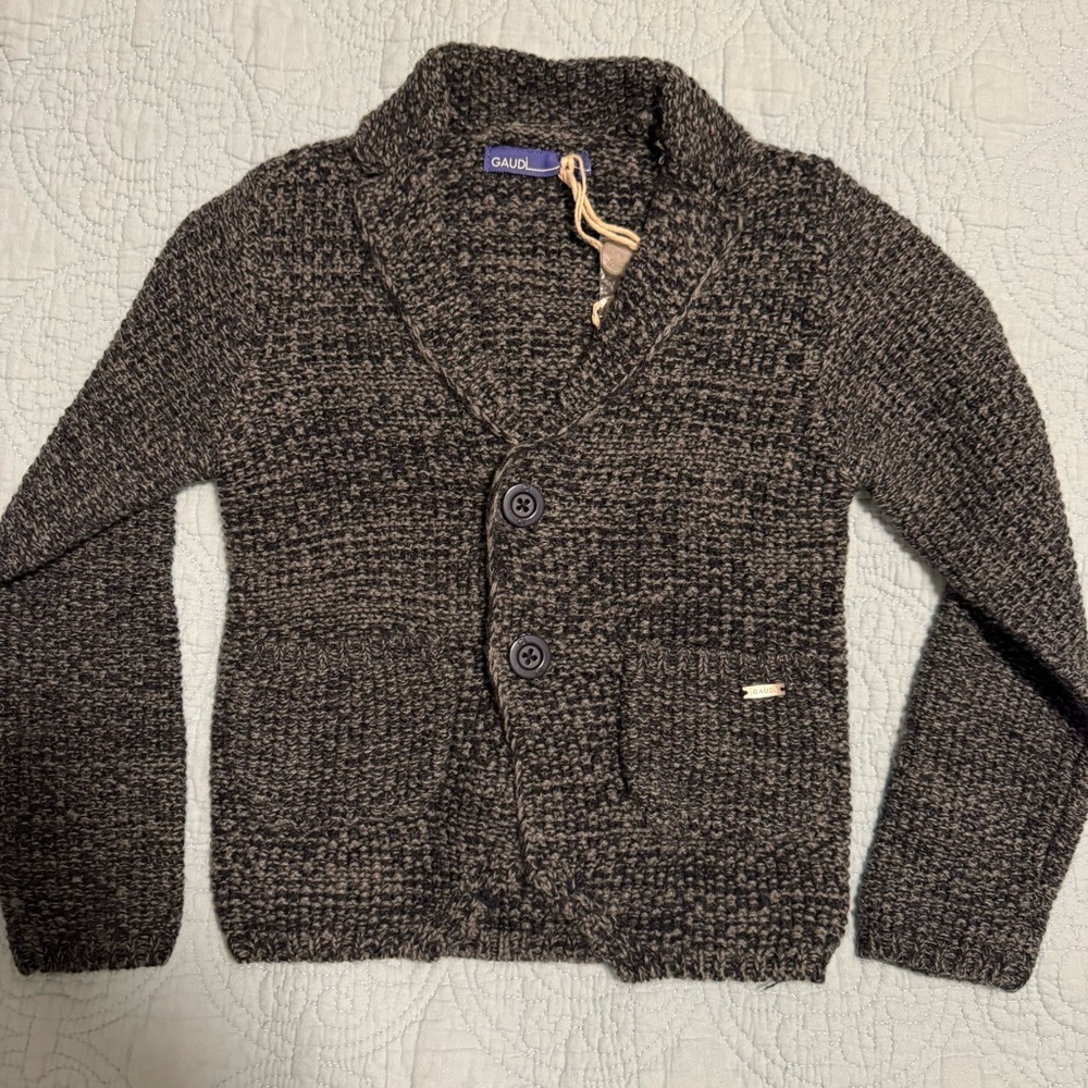 GAUDI Italian Kids Button Down Sweater with Pockets. NWT